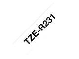BROTHER Ruban tissus Noir sur Blanc 12mm (4m)