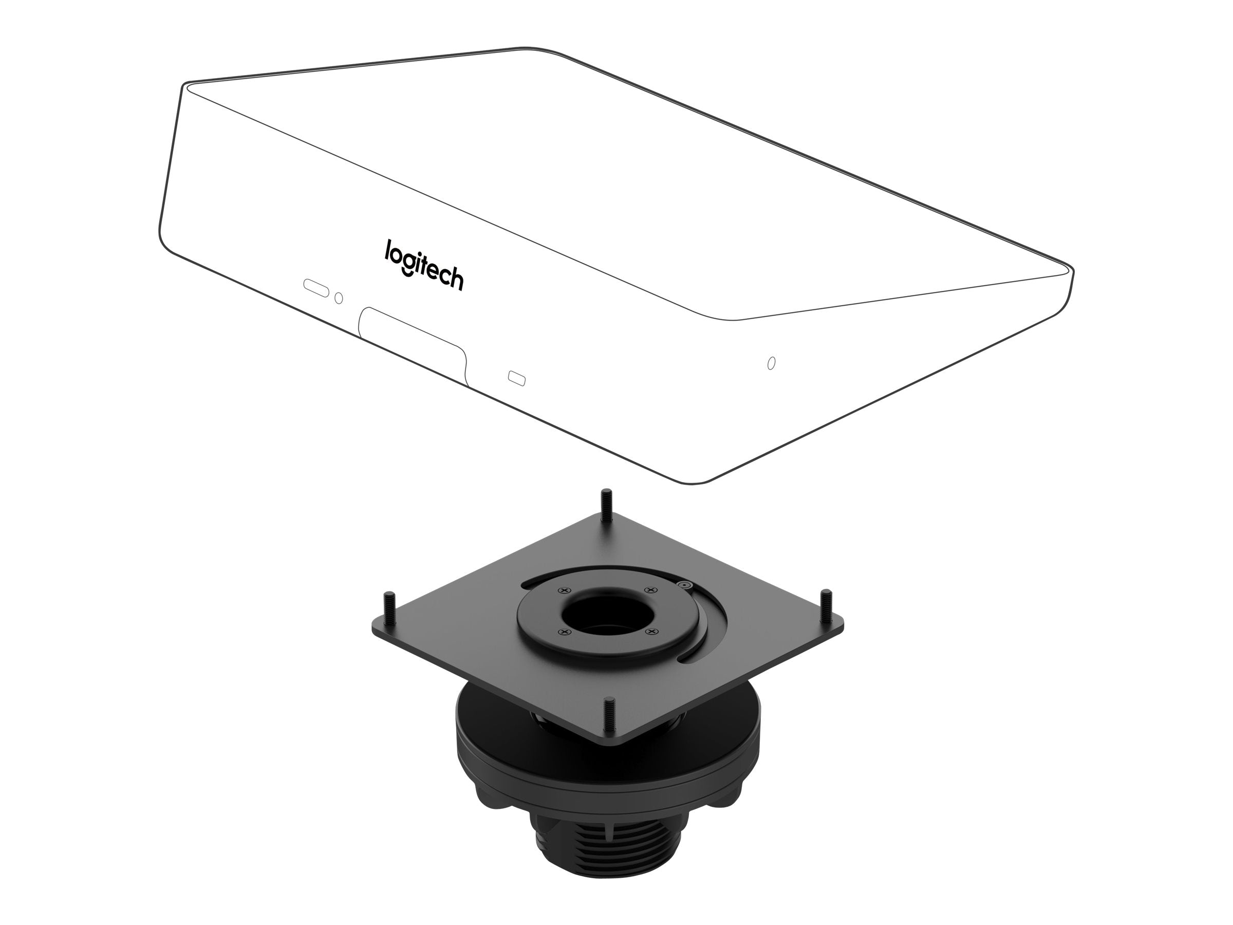 LOGITECH Tap Table Mount Video conferencing controller mounting kit for Room Solution Base Bundle Huddle Large Tap