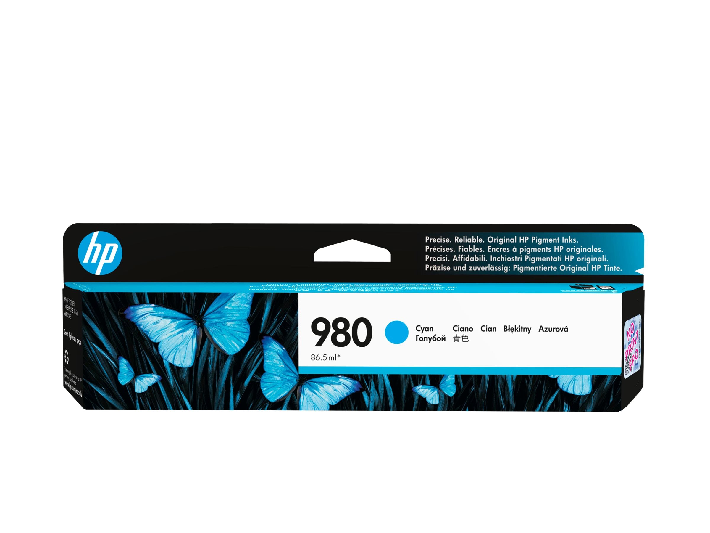 HP 980A original Ink cartridge D8J07A cyan standard capacity 86.5ml 6.600 pages 1-pack Office jet Enterprise