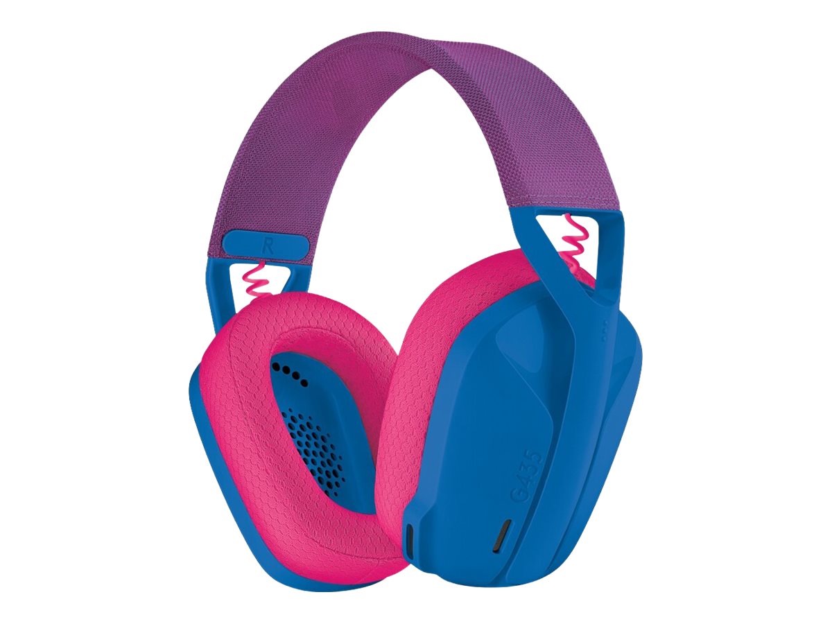 LOGITECH Lightspeed G435 Headset full size Bluetooth / 2.4 GHz radio frequency wireless blue Discord Certified