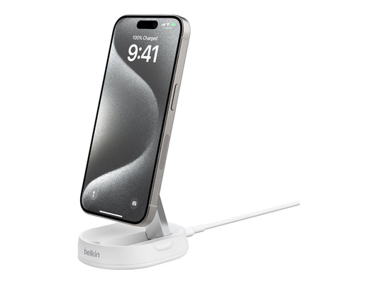 BELKIN Boost Charge Pro Convertible Qi2 15w Magnetic Charging Stand w/ PSU White