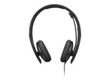 LENOVO - Combiné VoIP - sur-oreille - filaire - USB-C - noir - ThinkRed