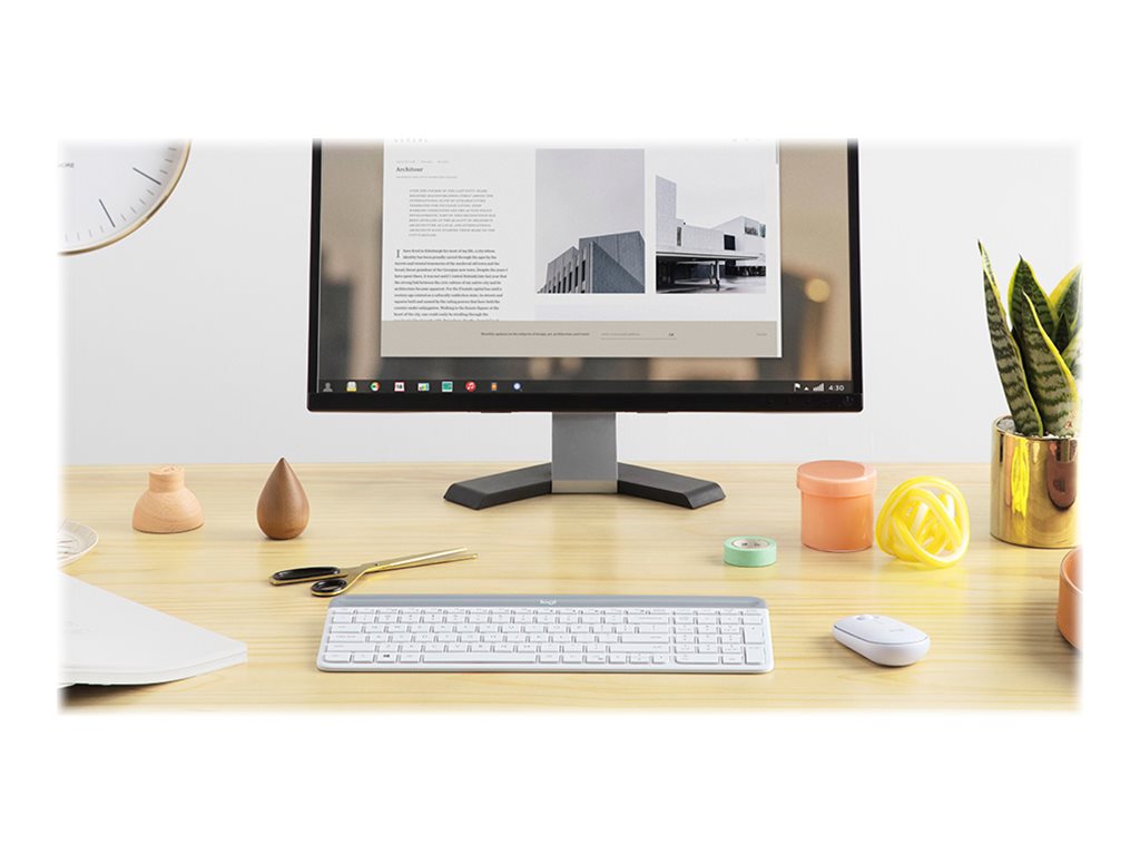 LOGITECH Slim Wireless Keyboard and Mouse Combo MK470 OFFWHITE (FR)