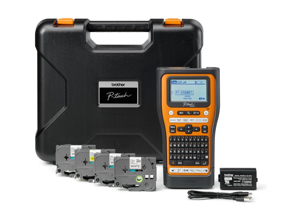 BROTHER Bluetooth connectable electrician labeller 24mm max tape QWERTY keyboard delivered with case and 4 ribbons
