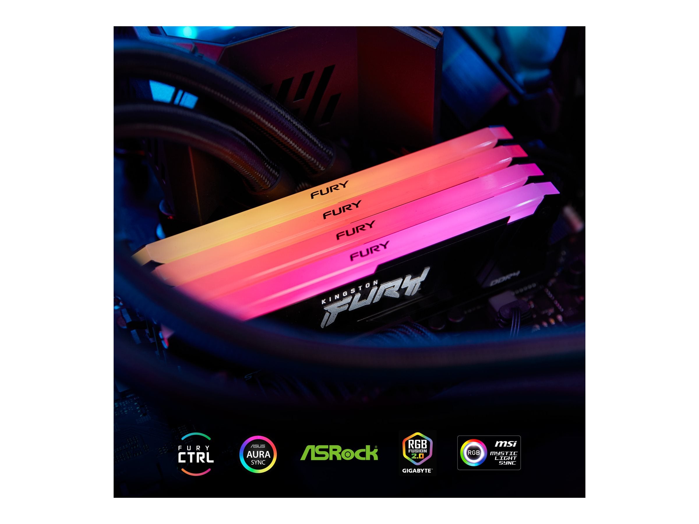 KINGSTON 64Go 3200MT/s DDR4 CL16 DIMM Kit of 2 FURY Beast RGB