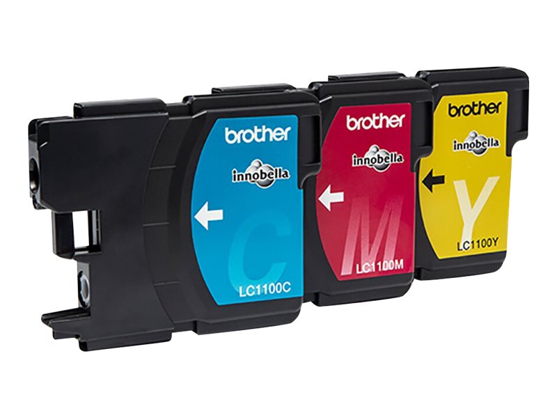 BROTHER LC-1100 cartouche d encre cyan, magenta et jaune capacité standard 3 x 7.5ml 3 x 325 pages 3-pack blister sans alarme