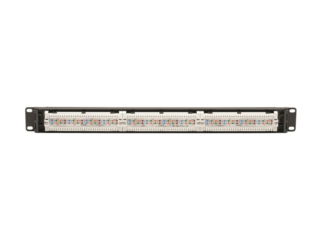 EATON TRIPPLITE Cat6 24-Port Patch Panel PoE+ Compliant 110/Krone 568A/B RJ45 Ethernet 1U Rack-Mount TAA