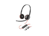 HP Poly Blackwire 3220 Stereo USB-C Black Headset +USB-C/A Adapter Bulk