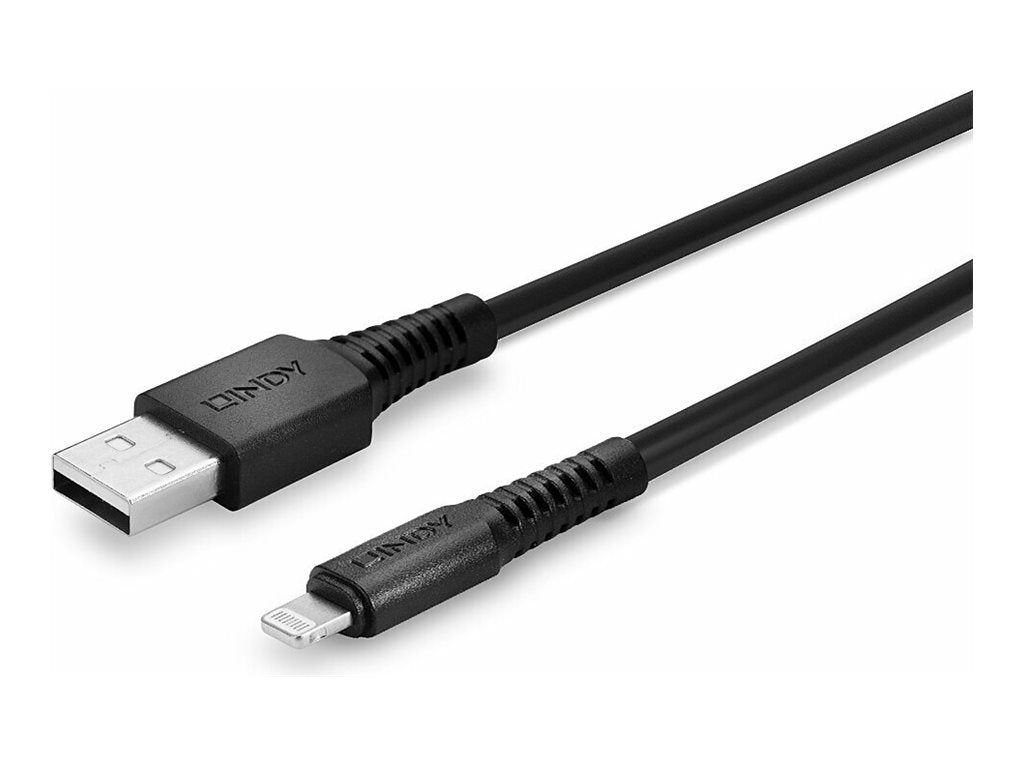 LINDY 0.5m USB to Lightning Cable black Charge and sync Cable for iPhone iPad & iPod