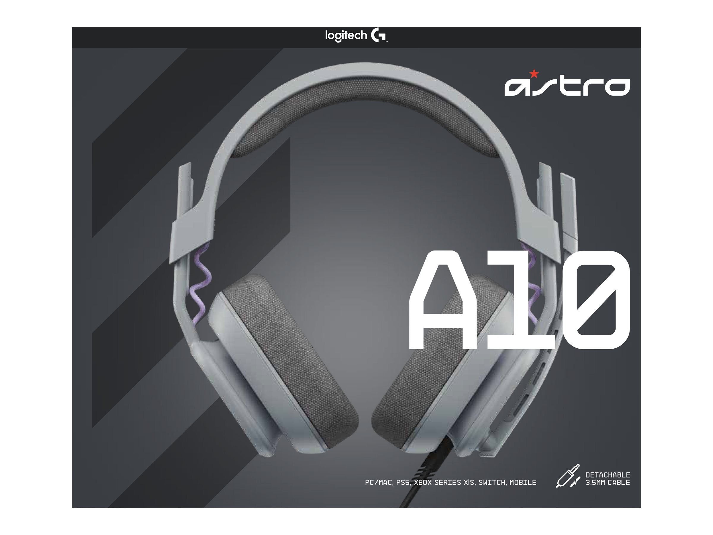 LOGITECH Astro Gaming A10 Gen 2 Headset full size wired 3.5 mm jack grey