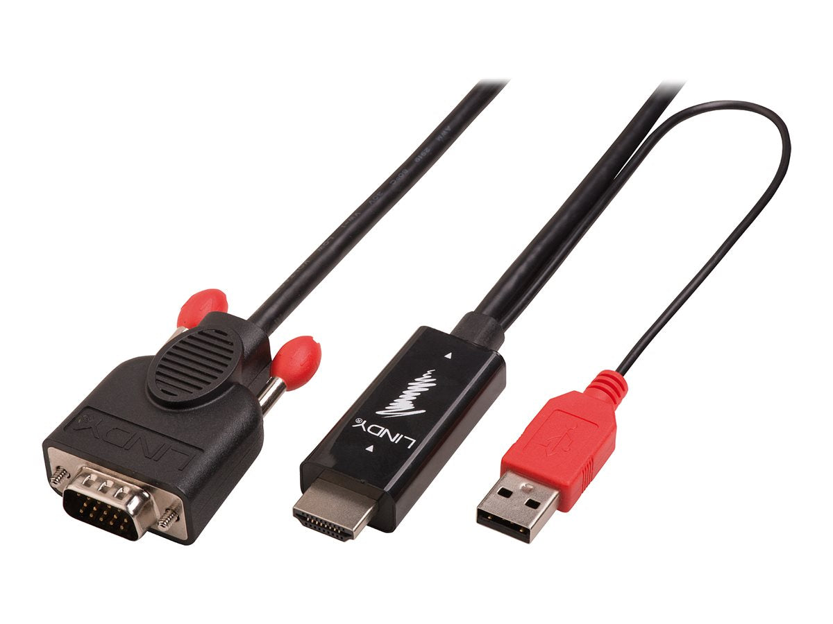 LINDY HDMI to HDMI adapter cable 1m. HDMI Male to VGA Male