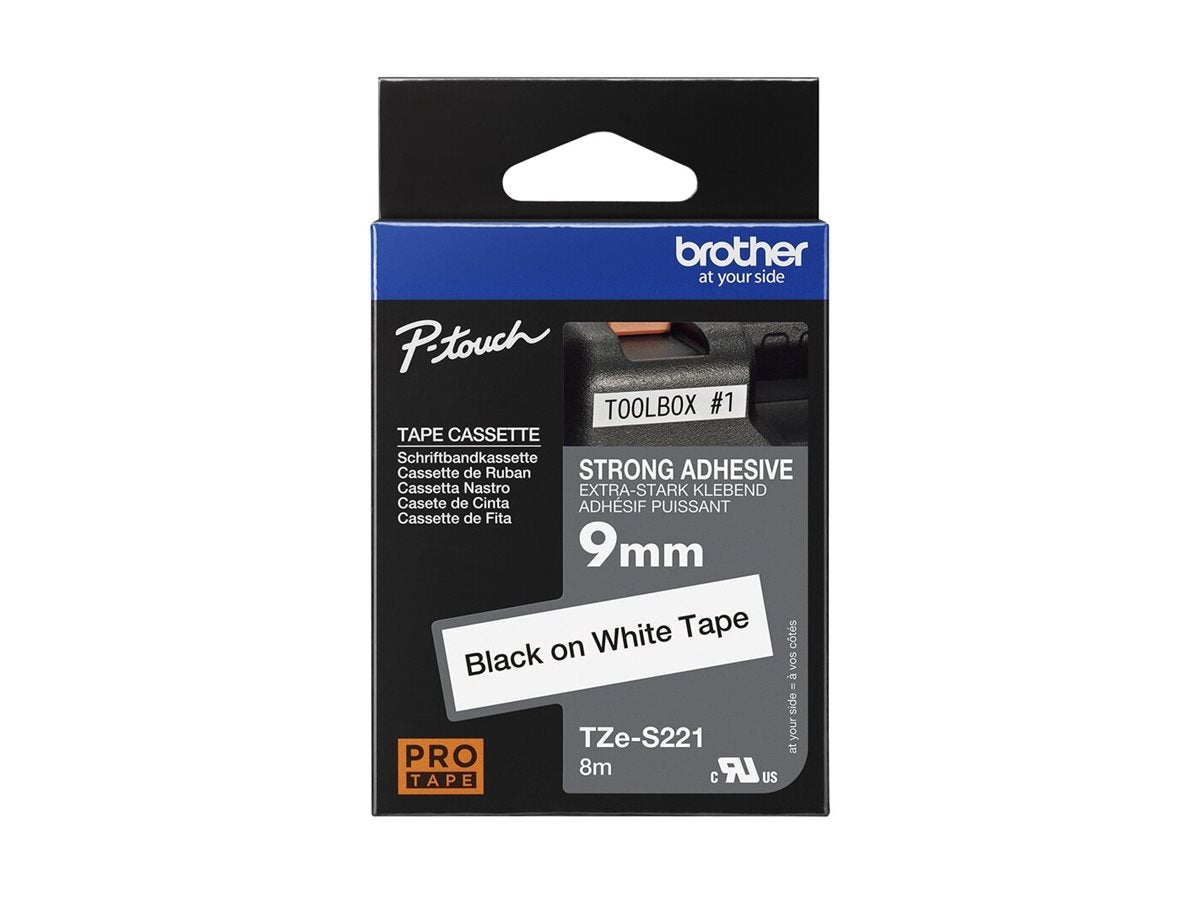 Tape/9mm black on white f P-Touch TZE
