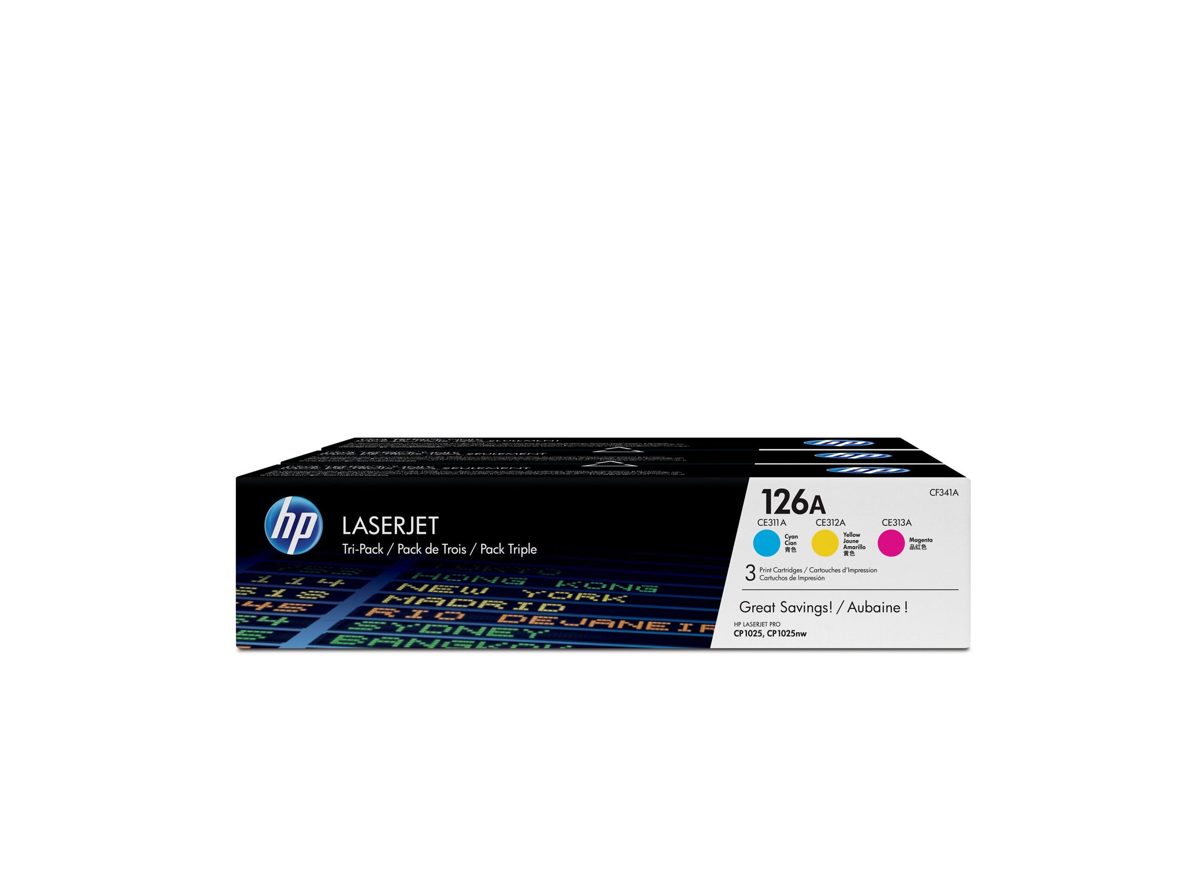 HP 126A original Toner cartridge CF341AD cyan magenta yellow 3x 1.000 pages 3-pack