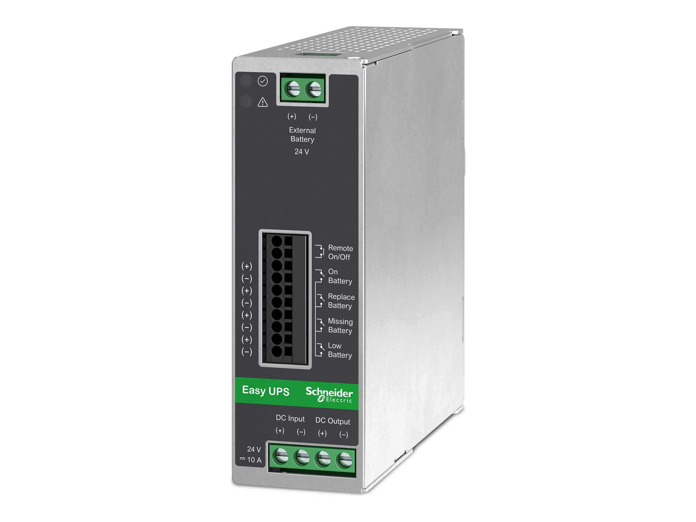 APC Easy UPS UPS DIN rail mountable 10A DC 24V 240Watt no battery output connectors 1metal gray