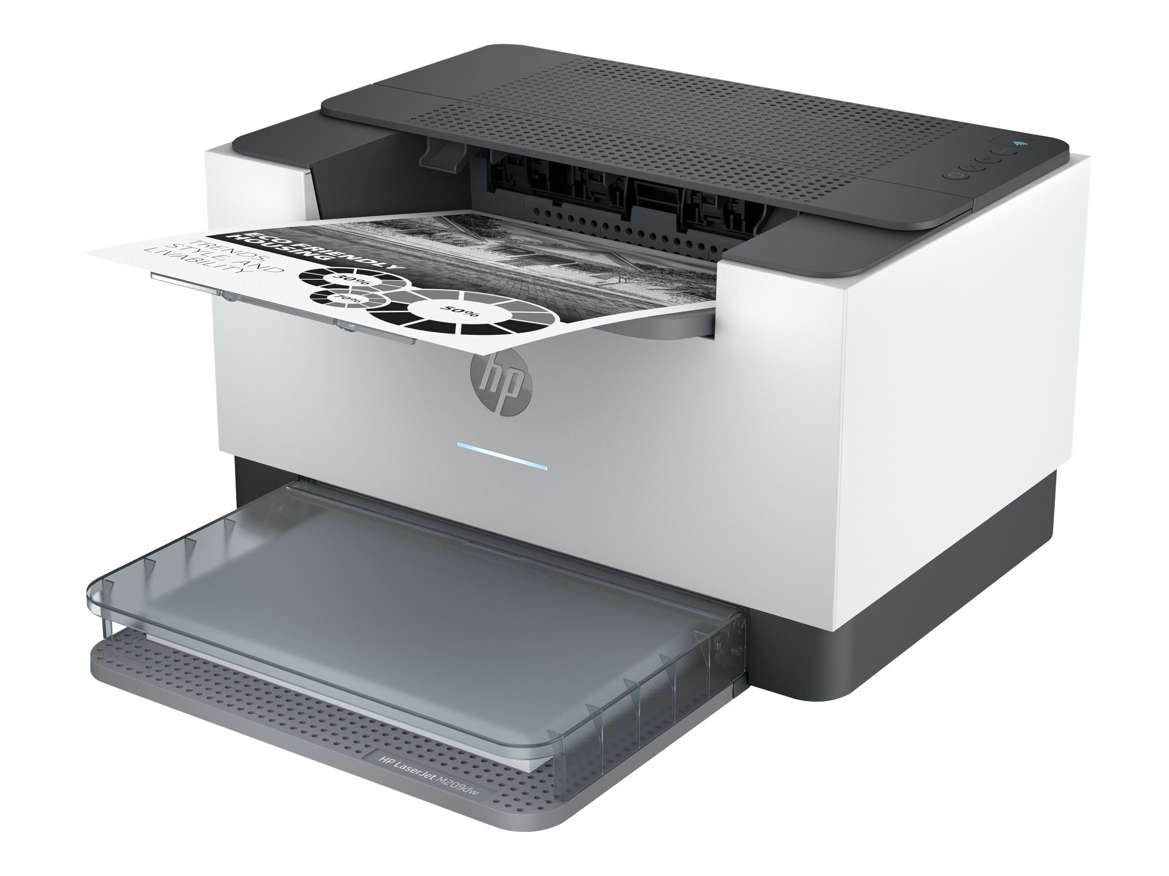 HP LaserJet M209dw Printer Mono B/W Duplex laser A4 600x600dpi 29ppm capacity: 150 sheets USB 2.0 LAN Wi-Fi Bluetooth LE