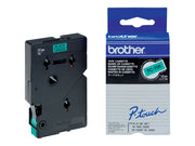 BROTHER P-TOUCH TC-701 noir sur vert 12mm