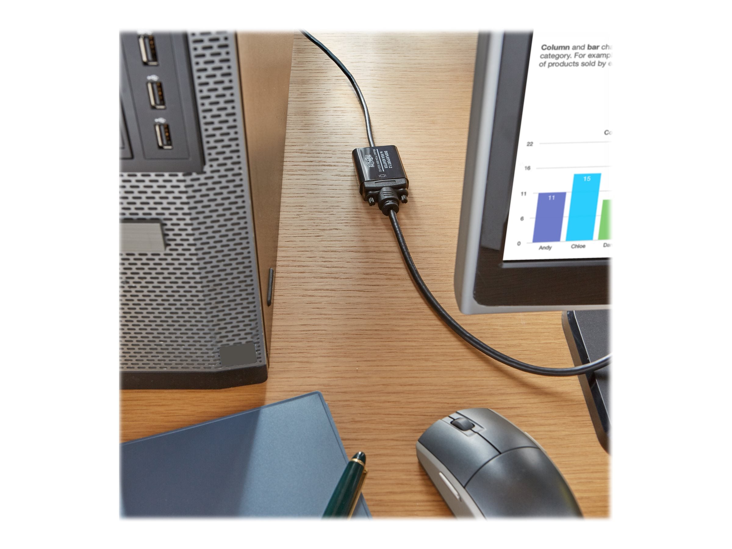 EATON TRIPPLITE DisplayPort to VGA Active Adapter Video Converter DP ver 1.2 M/F 6p 15.24cm