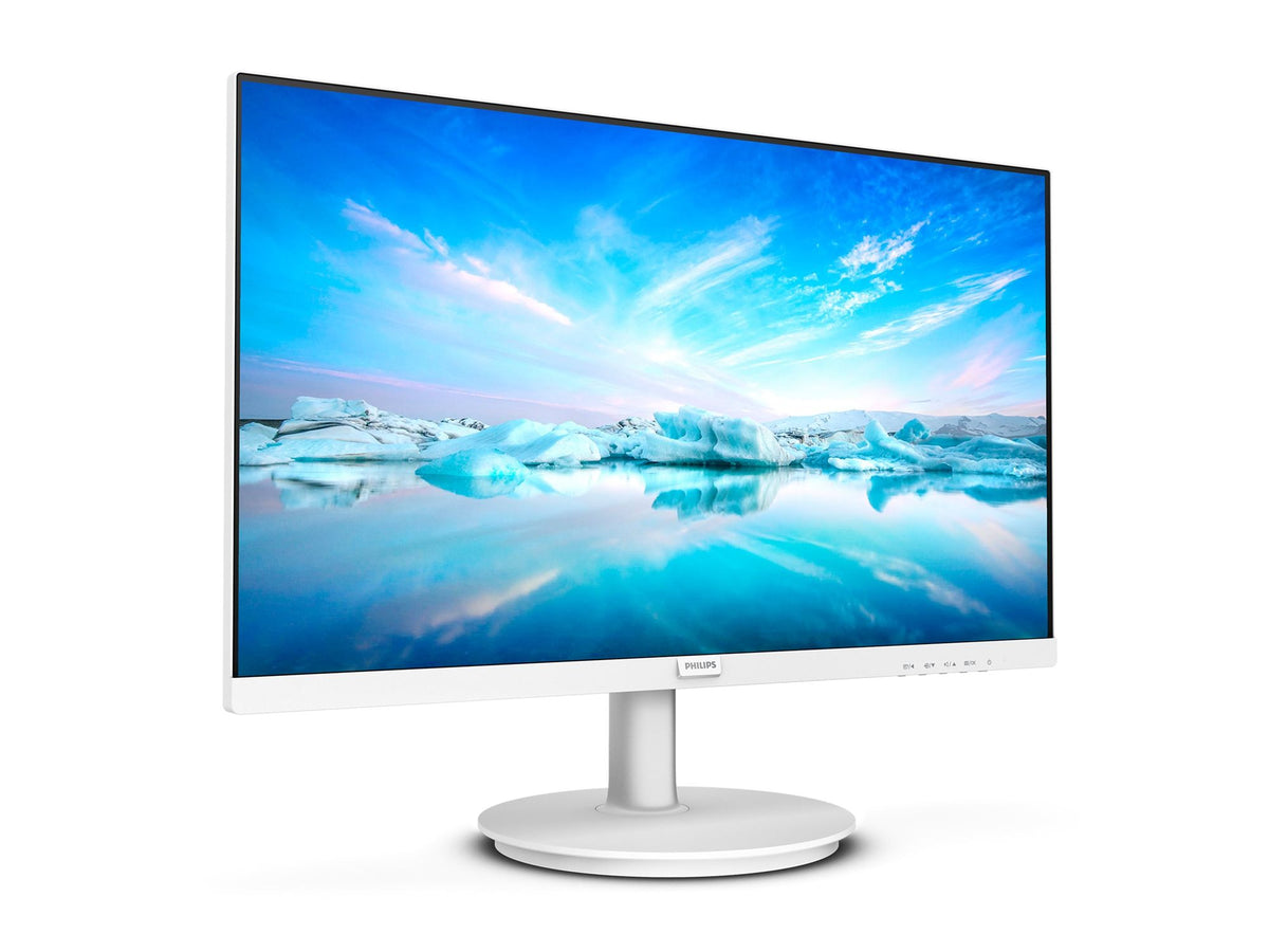 PHILIPS 241V8AW/00  Écran LED - 24" 1920 x 1080 Full HD (1080p) @ 75 Hz - IPS - 250 cd/m² - 1000:1 - 4 ms - HDMI, VGA - HP blanc