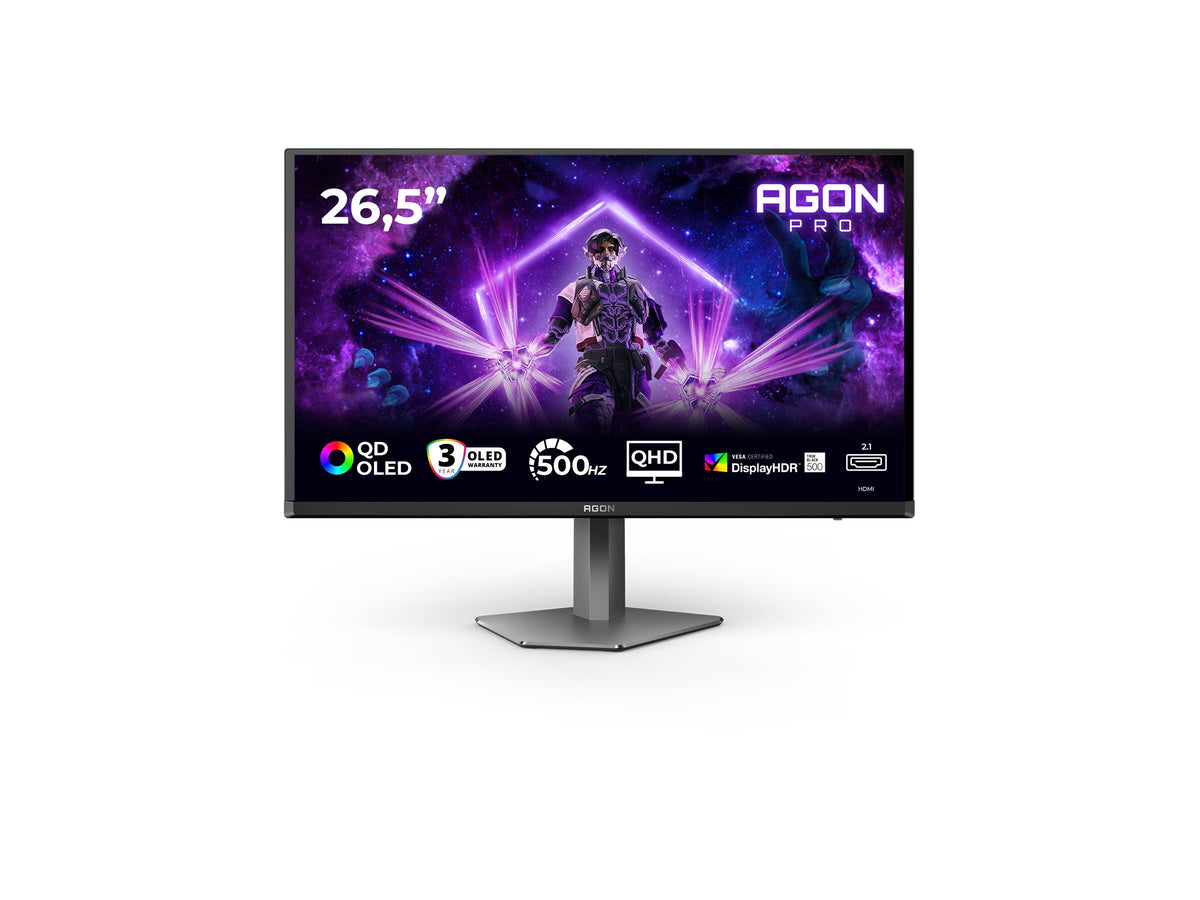 AOC AG276QKD2 26.5p 2560x1440 QD OLED Flat H/A 130MM QD Oled 500Hz USB HUB DP HDMI 1000cd/m2