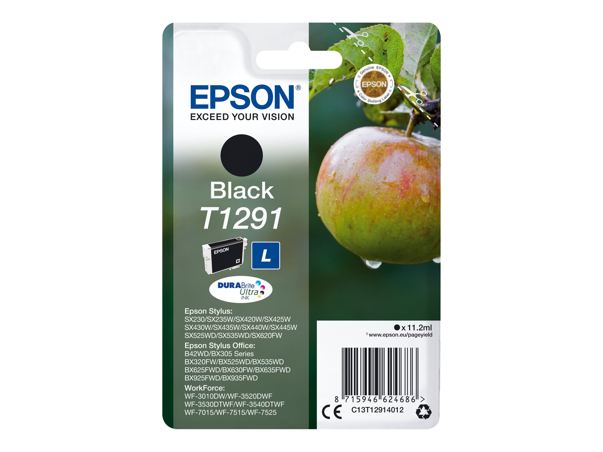 EPSON 6LB T1291 ink cartridge black high capacity 11.2ml 1-pack RF-AM blister w/s