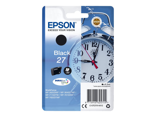EPSON 6LB 27 ink cartridge black standard capacity 6.2ml 350 pages 1-pack blister with alarm - DURABrite ultra ink w/s