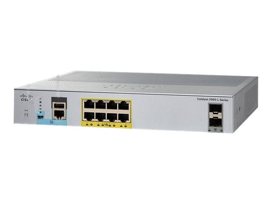 CISCO Catlyst2960L 8-port GigE with PoE 2x1G SFP LANLite Remanufactured
