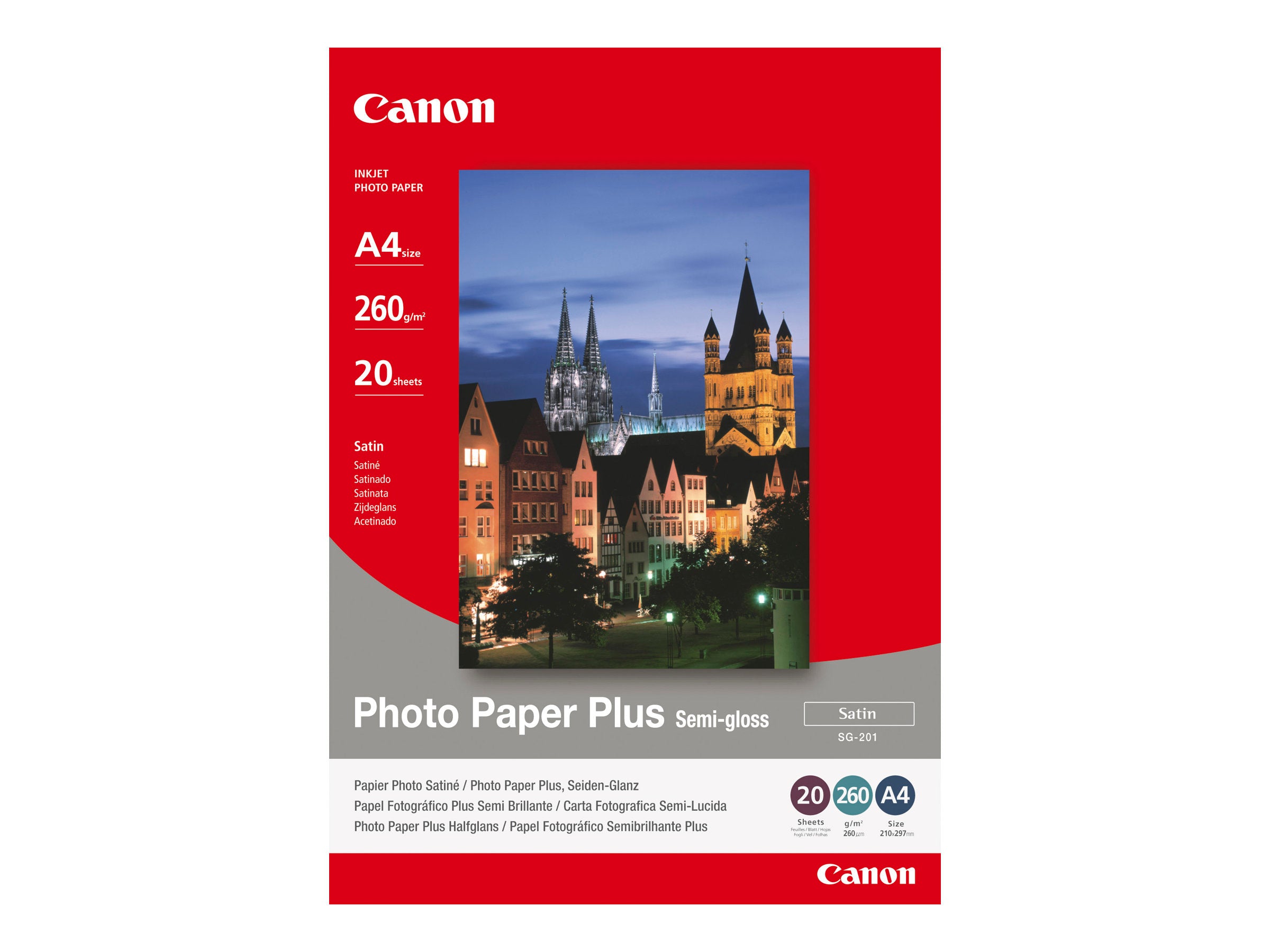 CANON SG-201 semi brillant photo  papier inkjet 260g/m2 8x10 inch 20 feuilles pack de 1