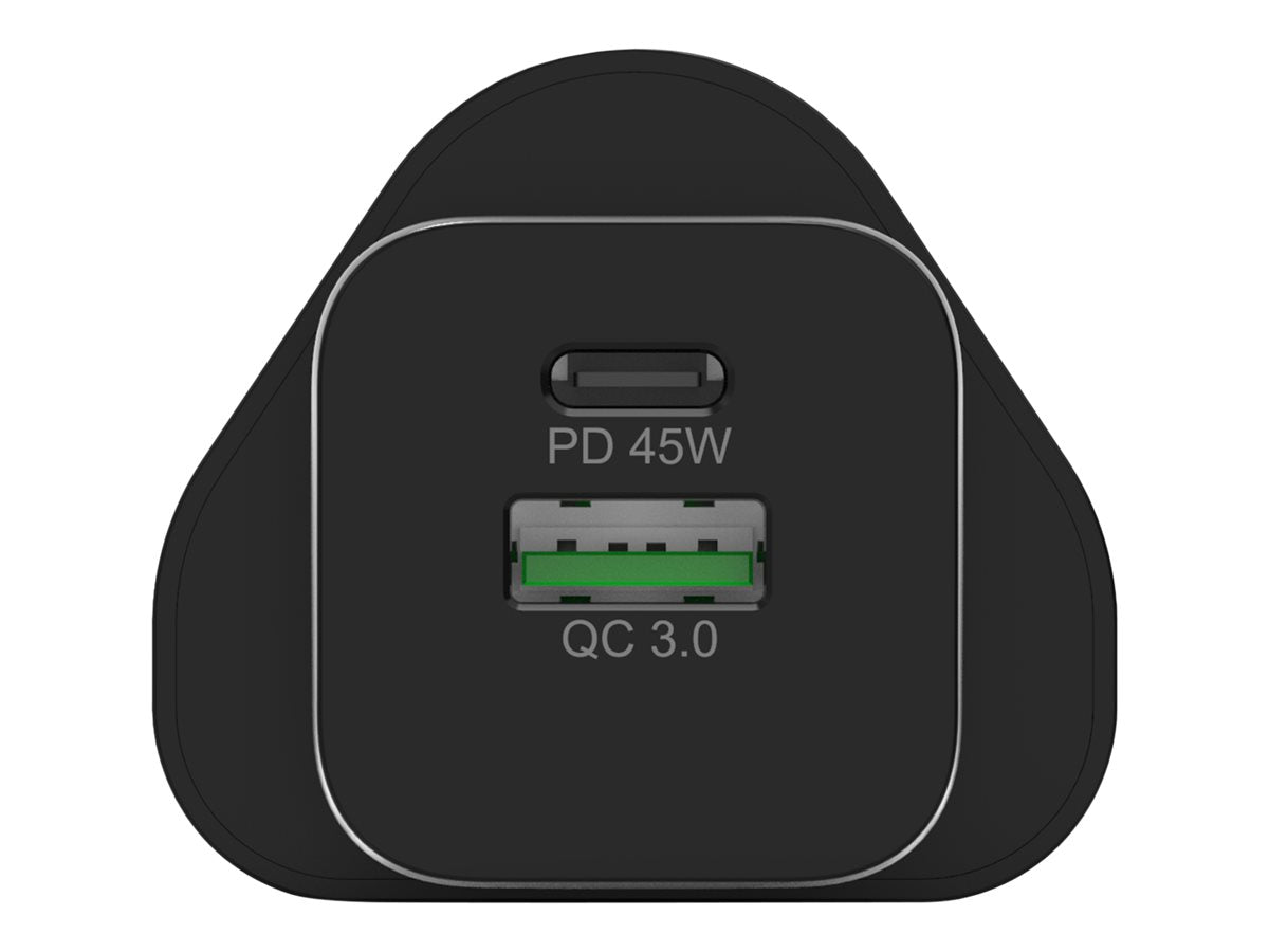 PORT DESIGNS 65W Gan Charger USB-C & USB-A Gallium Nitride Gan Technology More Efficient Smaller Lighter And Less Energy Consuming