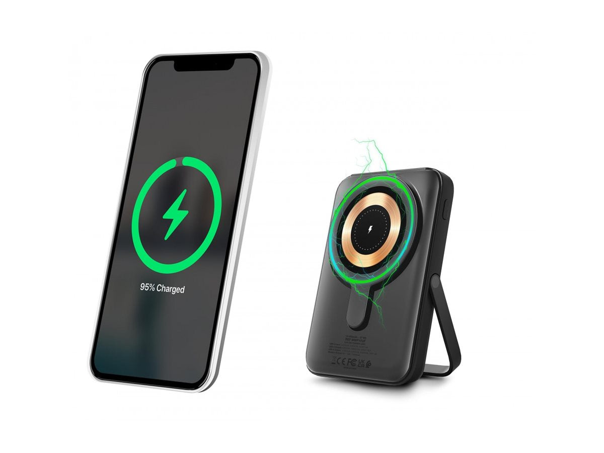 URBAN FACTORY MAGNEE POWER Wireless Magnetic Universal Powerbank 10.000mAh - Charcoal Black