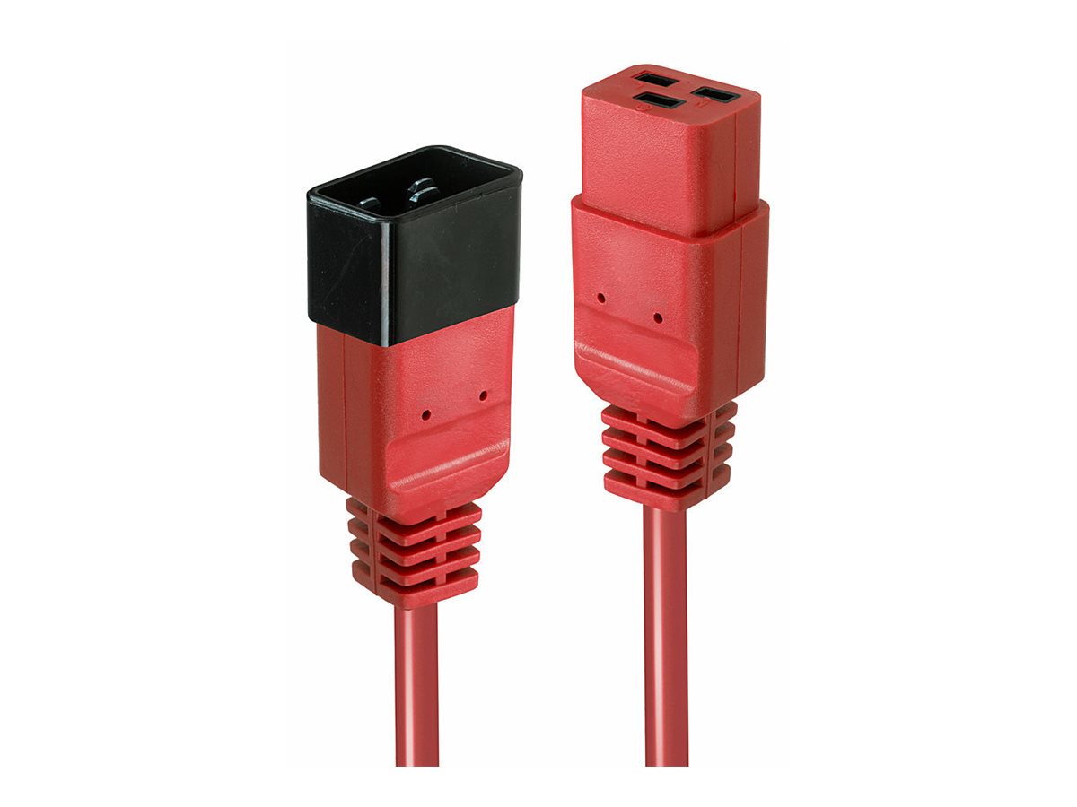 LINDY 1m IEC C19 to C20 Extension Cable Red