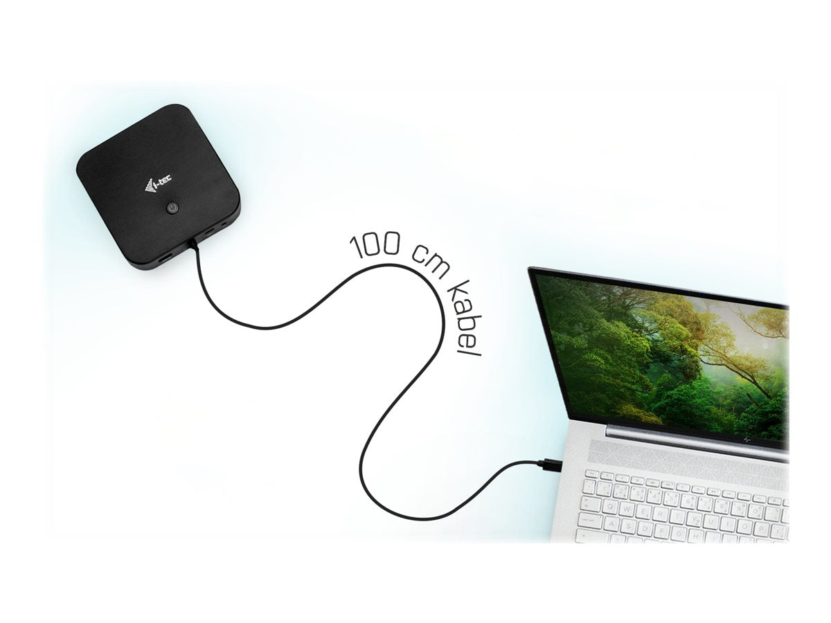 I-TEC USB-C Dual Display MST DS 1xDP 1xHDMI 1xGLAN 3xUSB 3.0 2x USB 2.0 1xUSB-C-Datei 1xAudio/Mic Jack 1x100W USB-C PD