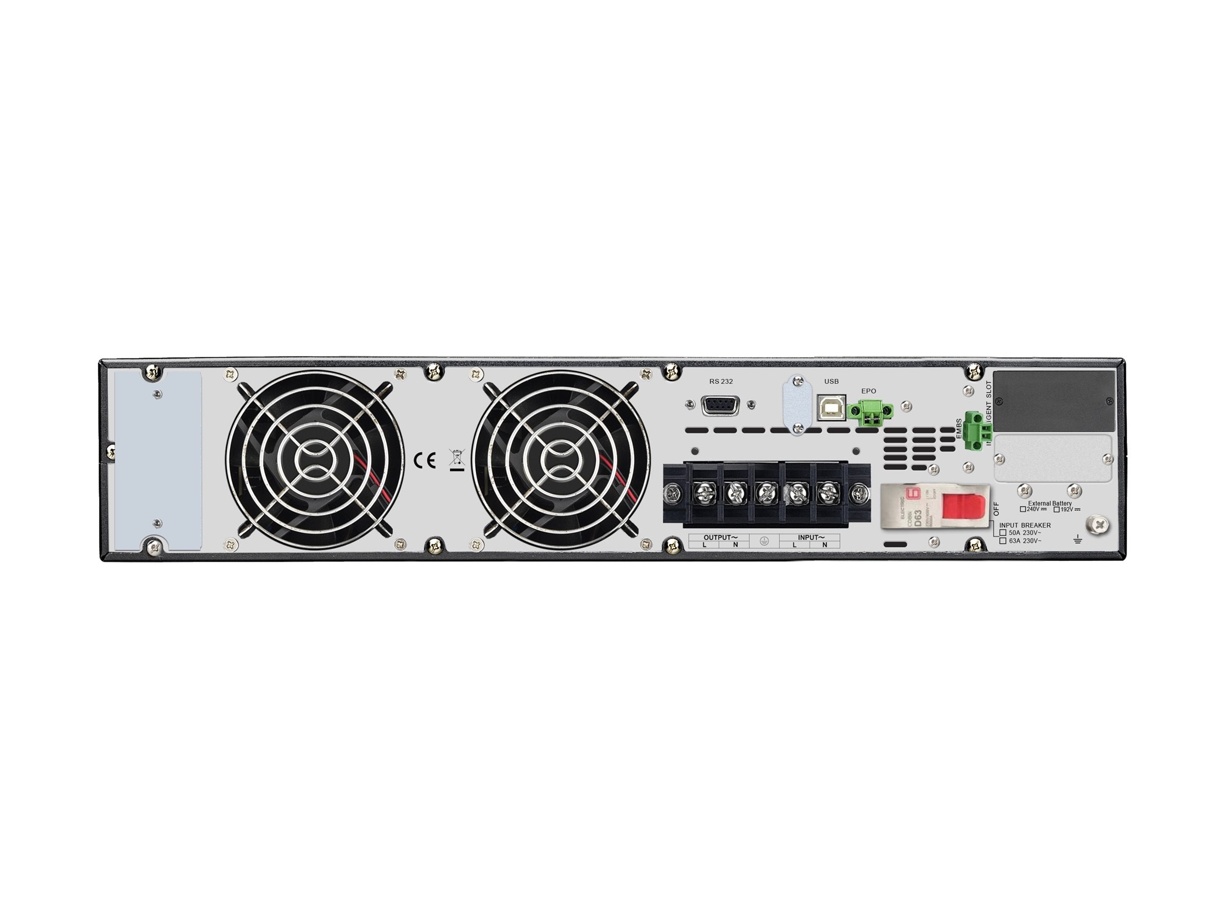 APC Easy UPS SRV UPS rack-mountable AC 230V 5000Watt 5000VA RS-232 USB output connectors 1 4U Black