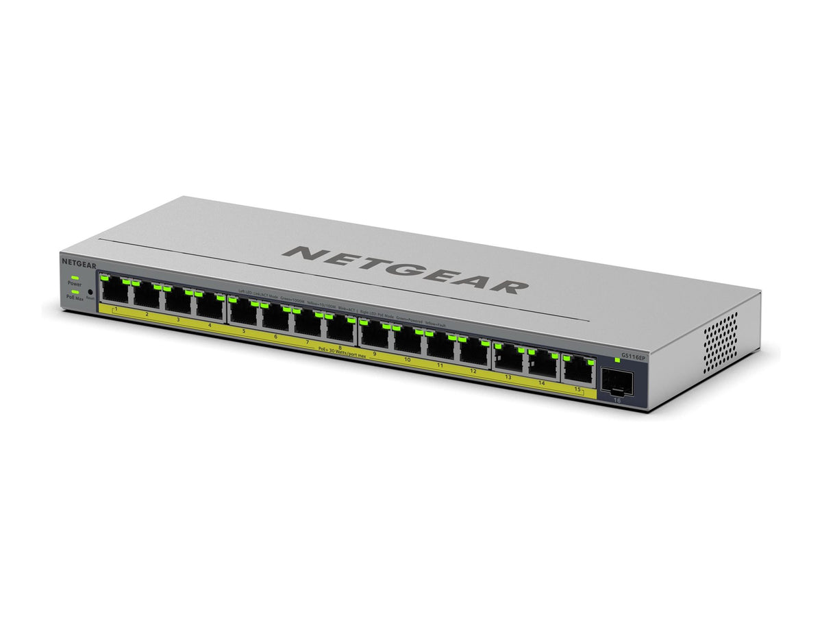 NETGEAR 16PT GB PLUS SWICH W/ POE+ GS116EP