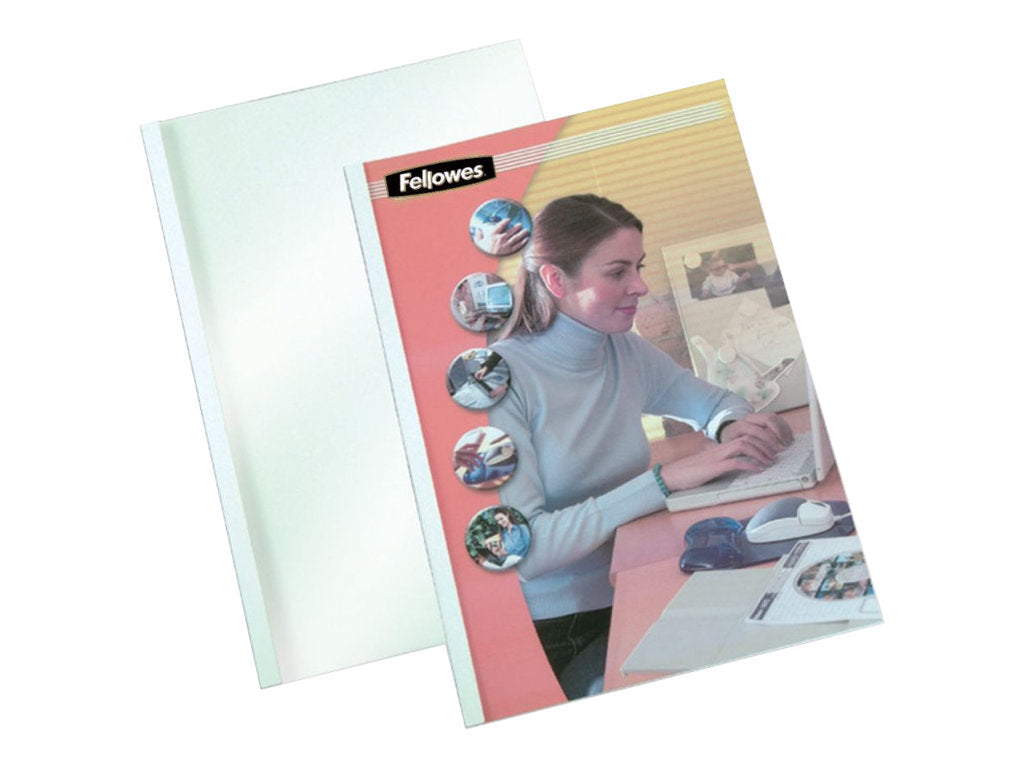 FELLOWES STANDING THERMAL COVER WHITE 8MM 100PK