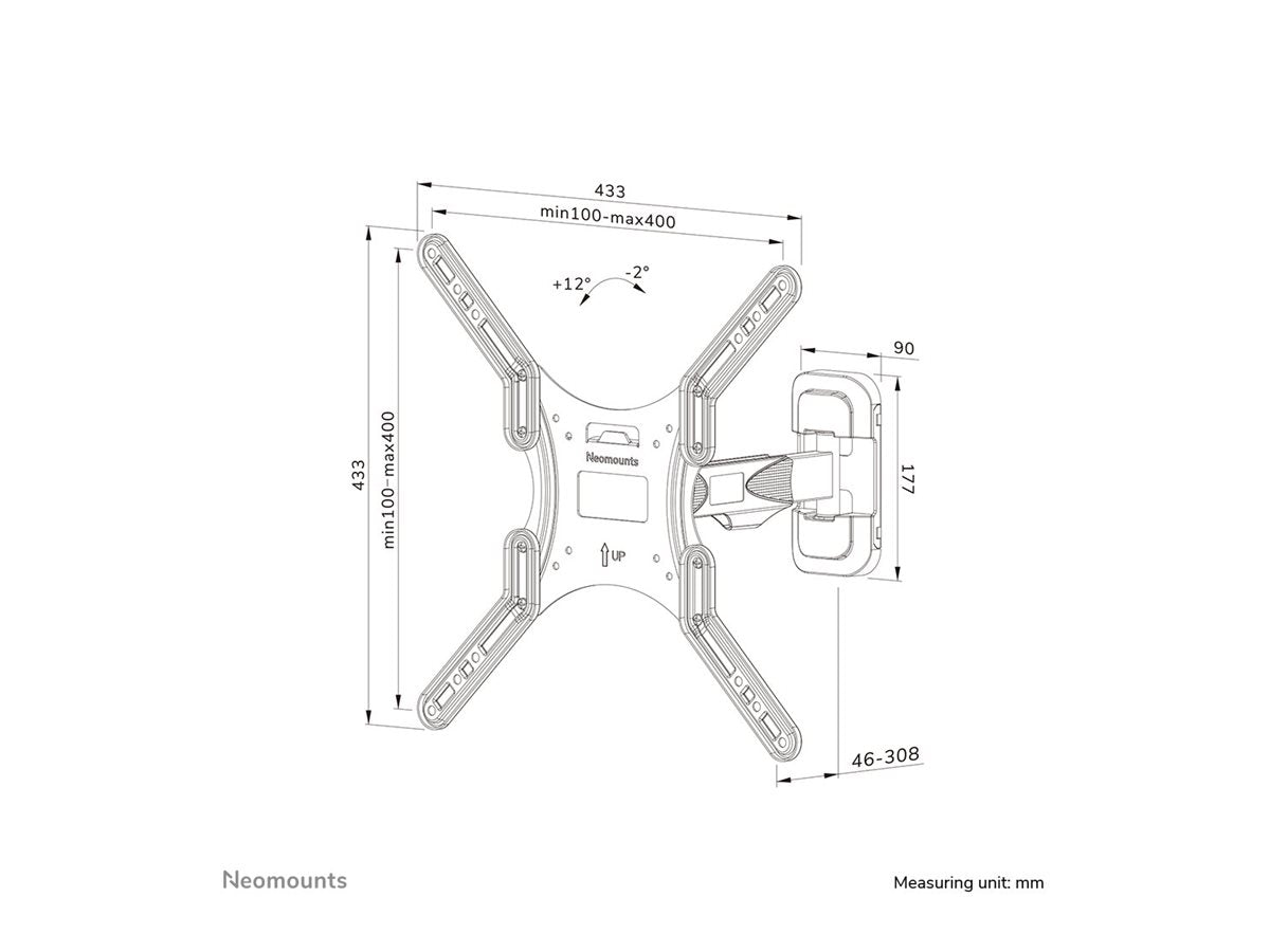 NEOMOUNTS WL40-540BL14 Support pour écran mural 32-55p - orientable - installation facile