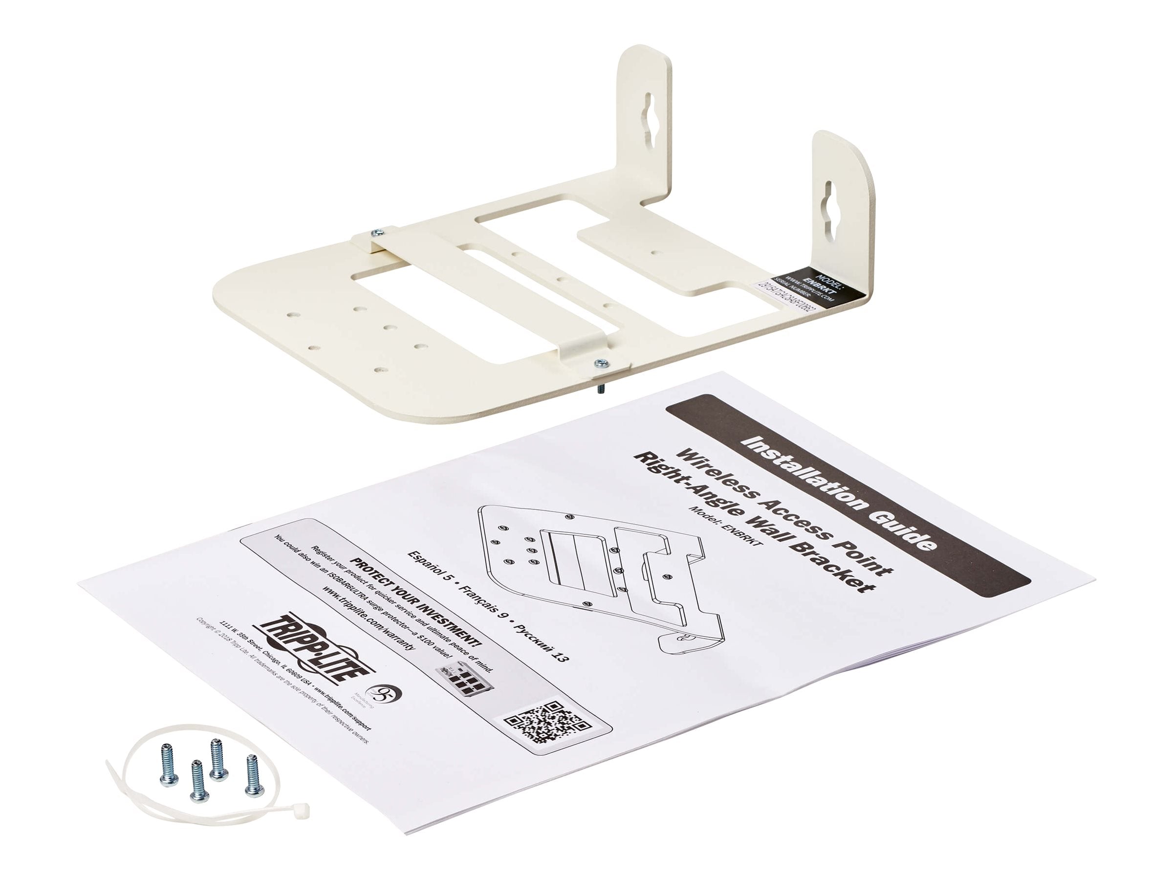 EATON TRIPPLITE Universal Wall Bracket for Wireless Access Point - Right Angle Steel White