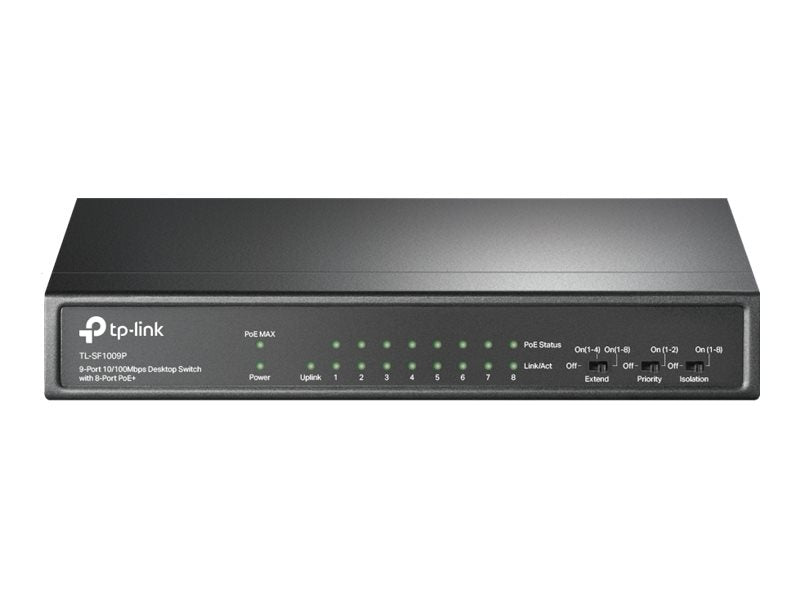 9-Port Desktop Switch 8-Port PoE+