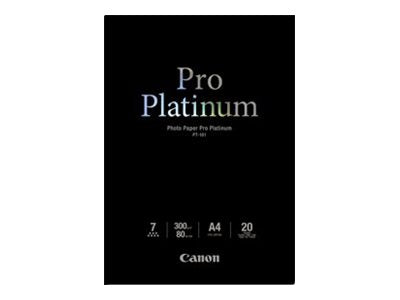CANON PT-101 pro platinum photo  papier inkjet 300g/m2 A4 20 feuilles pack de 1