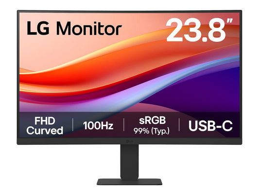 LG 24U421A-B - Écran LCD incurvé  - 24"  -1920 x 1080 Full HD  @ 100 Hz - VA - 250 cd/m² - 1000:1 - HDR10 - 5 ms - HDMI, USB-C 15W