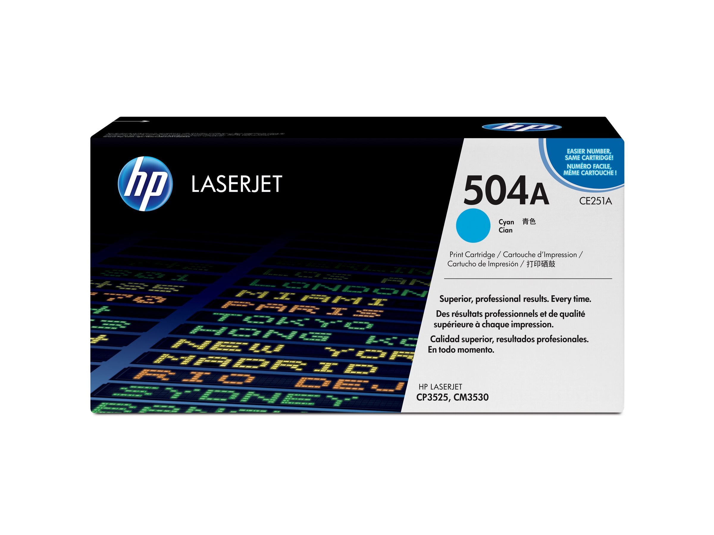 HP 504A original Colour LaserJet Toner cartridge CE251A cyan standard capacity 7.000 pages 1-pack ColorSphere