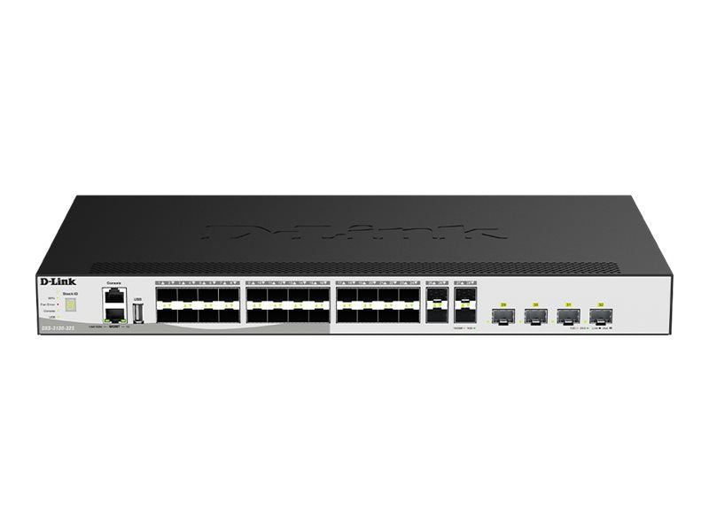 D-LINK Nuclias L3 Top-of-Rack 28 10G SFP+ switch 4 10/25G SFP28 ports 9-unit stack via 4 25G ports with 760Gbps