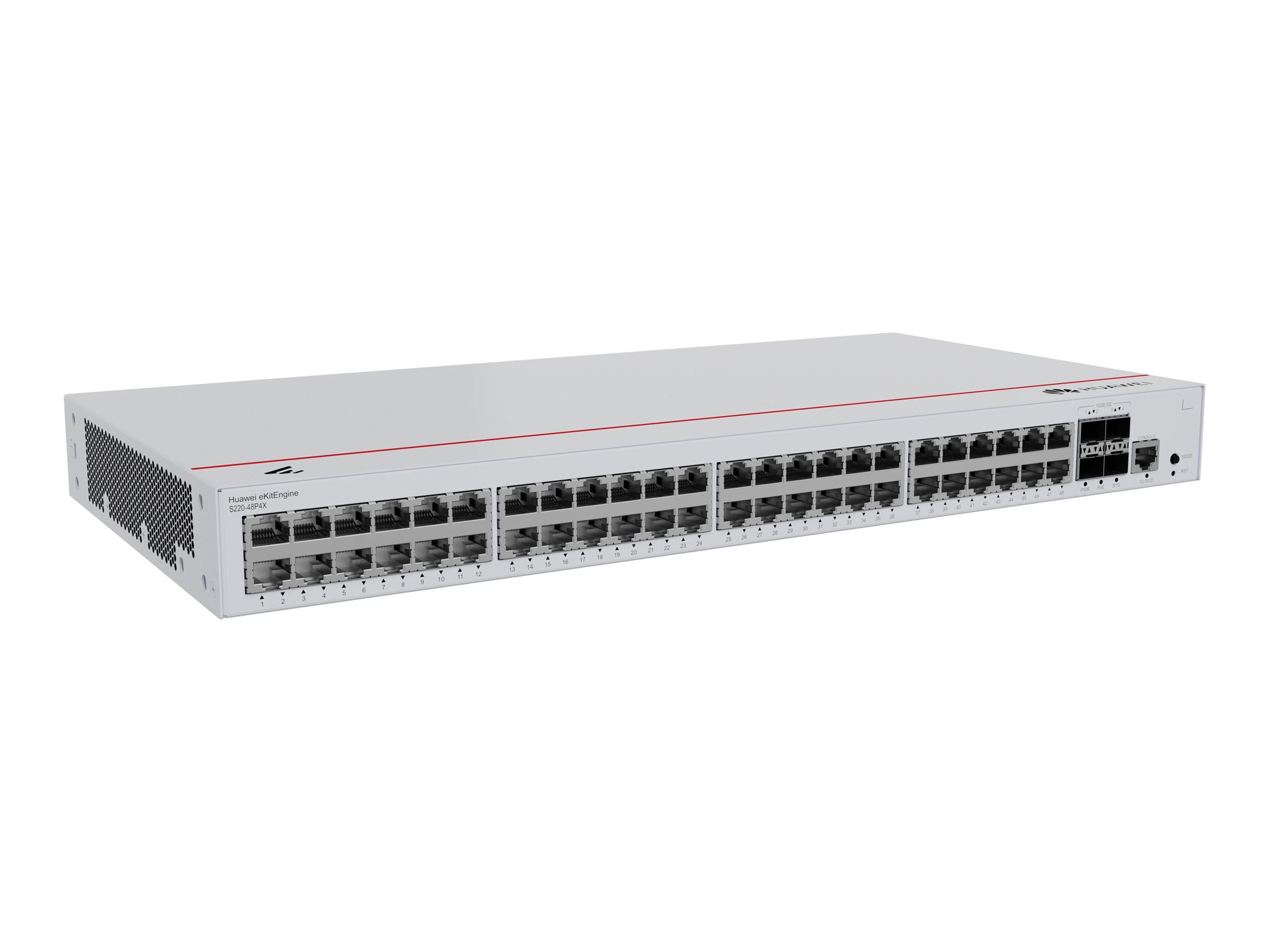 HUAWEI eKit S220 Series S220-48P4X Géré L2 Gigabit Ethernet (10/100/1000) Connexion Ethernet, supportant l'alimentation via ce port (PoE) 1U Gris