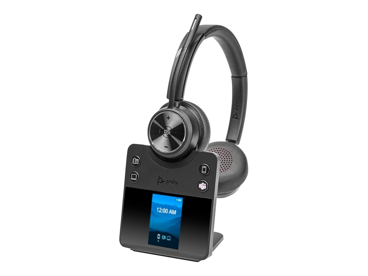 POLY SAVI 7420 Office Teams Casque DECT 2 écouteurs + socle