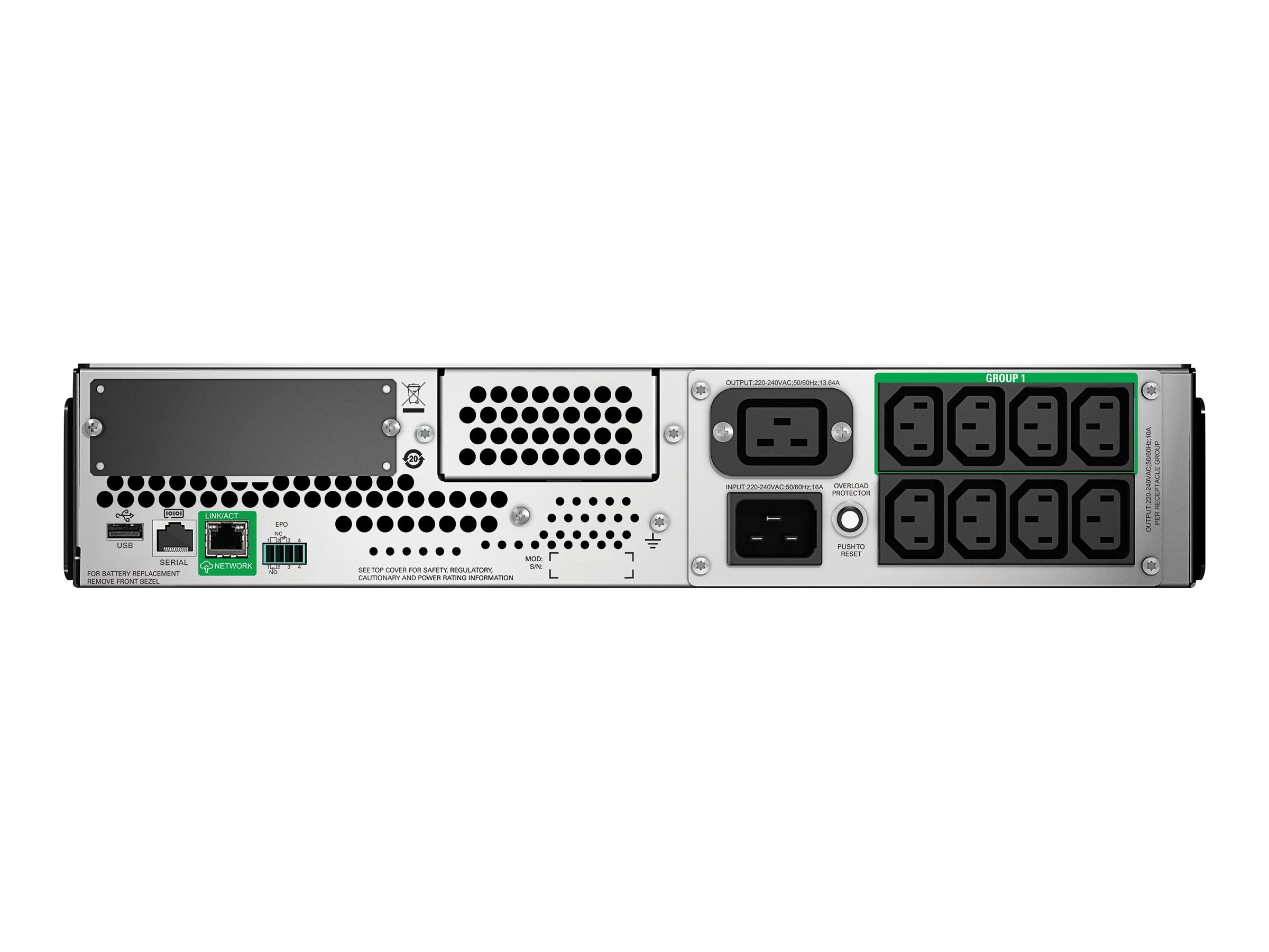 APC Smart-UPS SMT3000RMI2UC UPS Rack AC 230V 2700Watt 3000VA 1-phase RS-232 USB oc 12 2U BK with APC SmartConnect