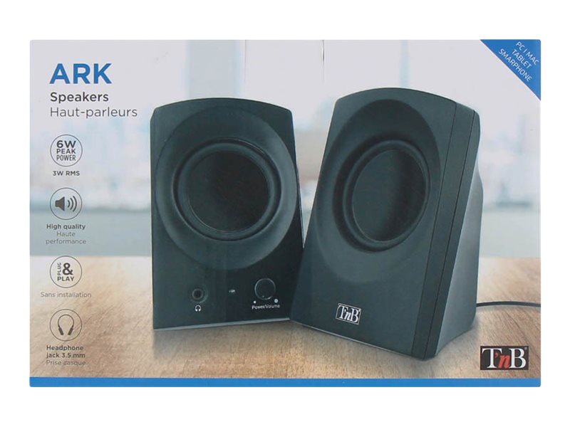 TNB ARK Series - Haut Parleurs 2.0 6W Peak Power - noir