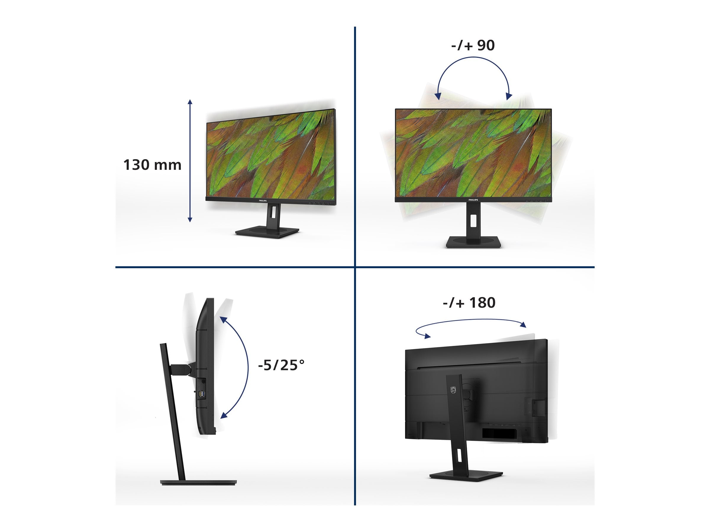 PHILIPS 27B1U3900/00 Ecran 27p UHD LED 16:9 IPS 60Hz 2xHDMI 2.0 DP 1.4 UBS-C