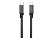 URBAN FACTORY E-Mark USB-C to USB-C cable 2m Over-molded head with a space gray aluminum finish E-Mark standard