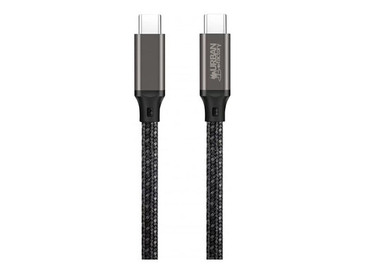 URBAN FACTORY E-Mark USB-C to USB-C cable 2m Over-molded head with a space gray aluminum finish E-Mark standard