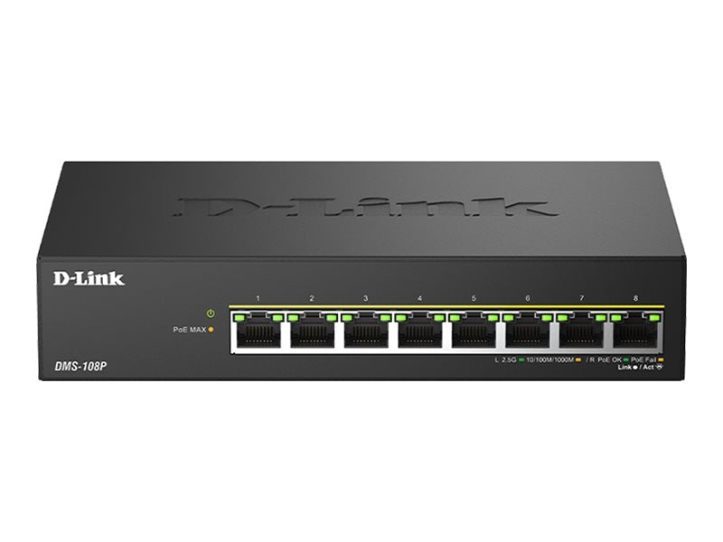 D-LINK 8 ports 2.5G/MultiGig PoE Unmanaged Switch Metal