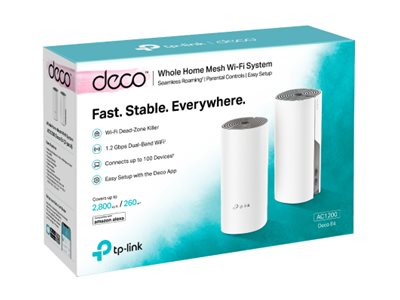 TP-LINK AC1200 Whole-Home Mesh Wi-Fi System Qualcomm CPU 867Mops at 5GHz+300Mops at 2.4GHz 2 10/100Mops Ports 2 internal antennas
